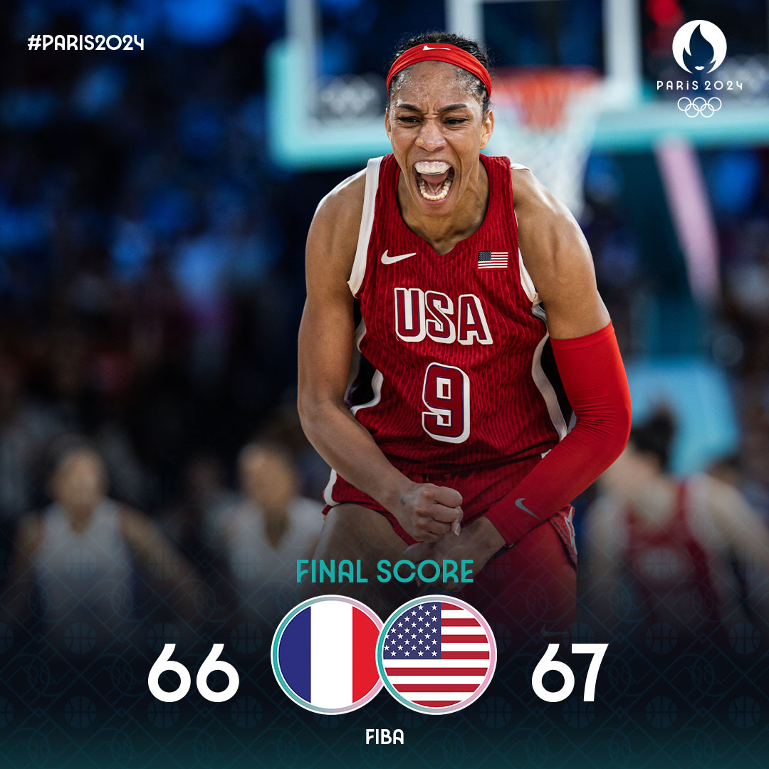 美国女篮巴黎奥运决赛险胜法国 八连冠纪录延续